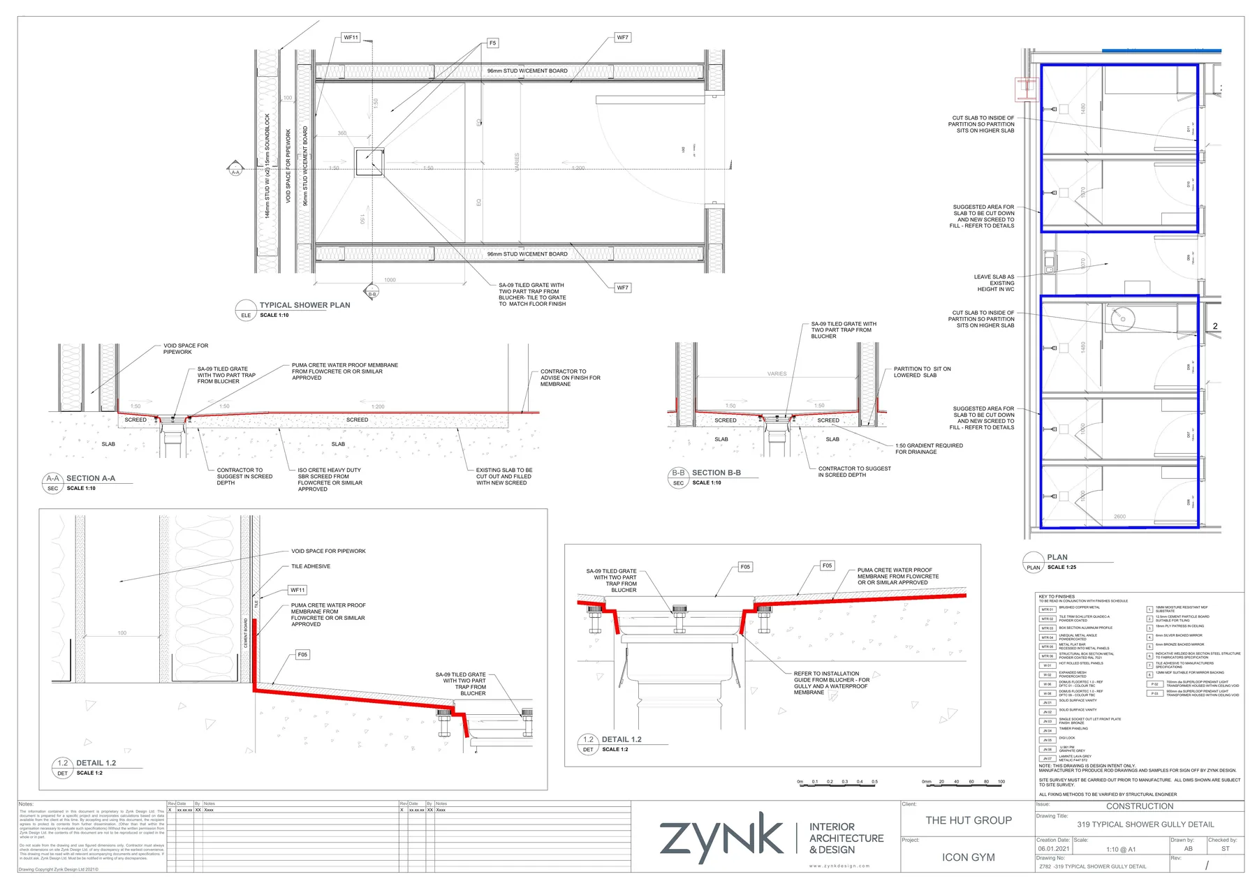 Detailed bespoke joinery technical drawing sheet