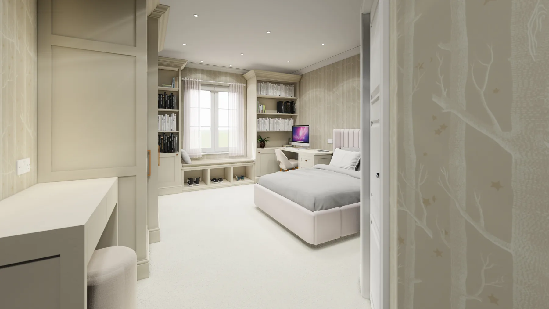 Bespoke fitted bedroom CGI visualisation