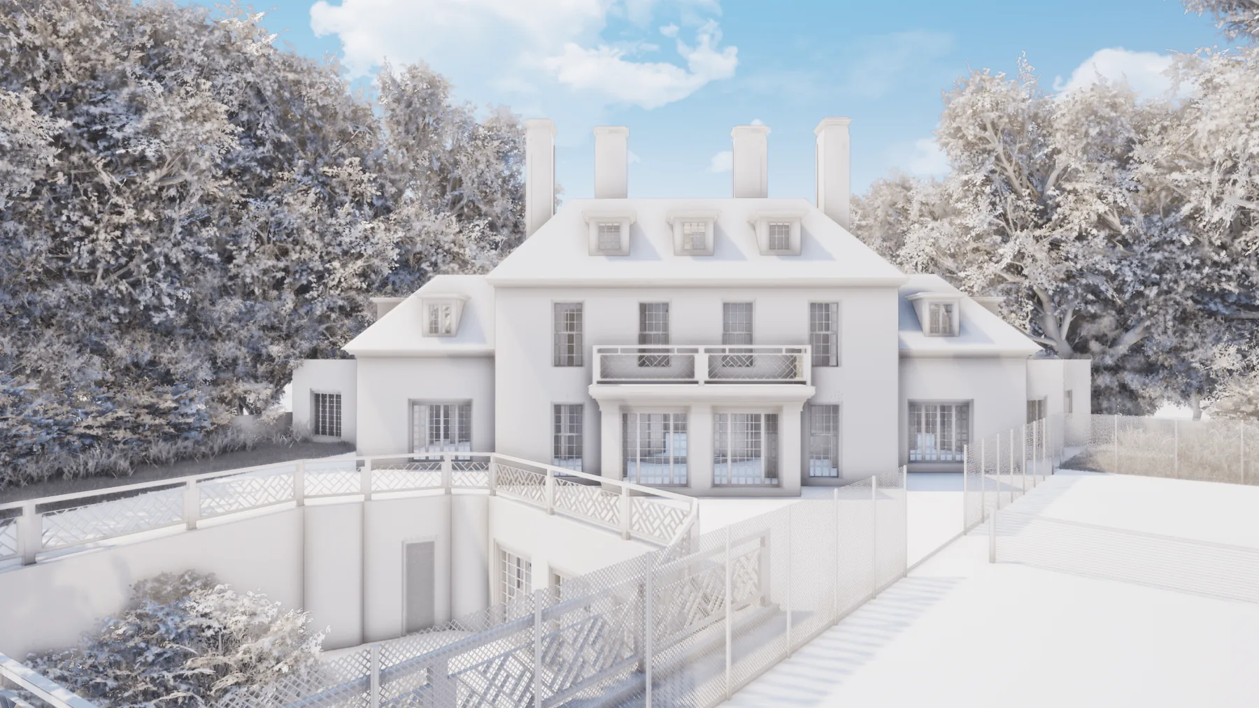 Timber garage exterior visualisation