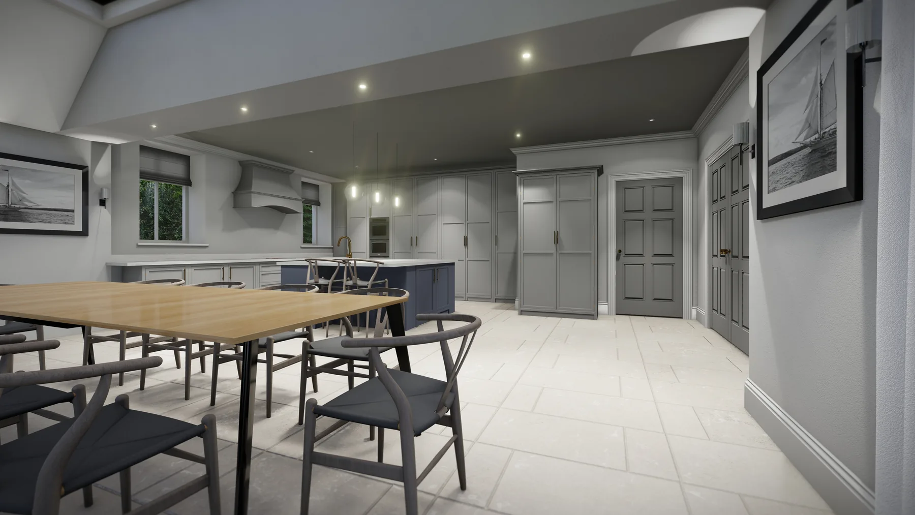Contemporary residential kitchen visualisation