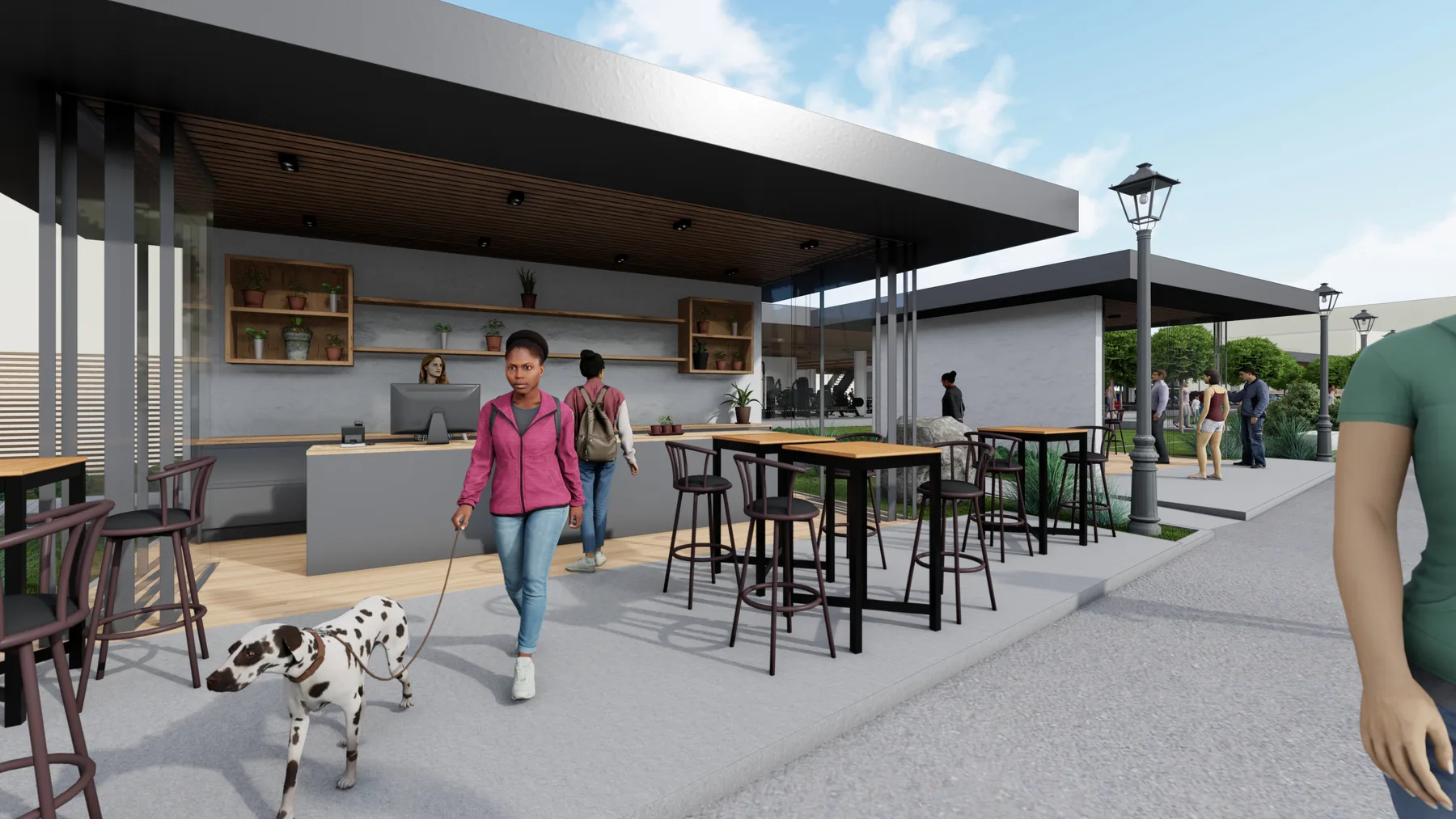 Two-bay timber garage exterior concept